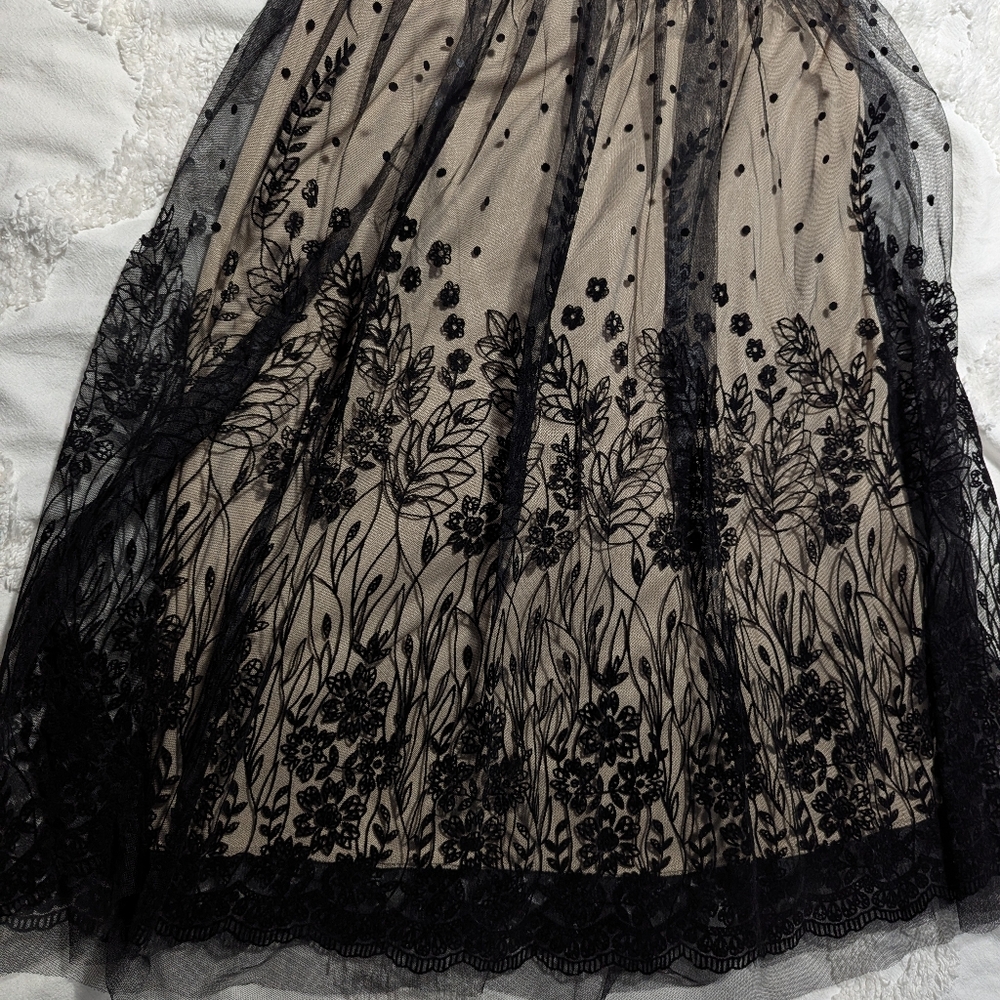 Metro Wear Black Embellished Midi Skirt